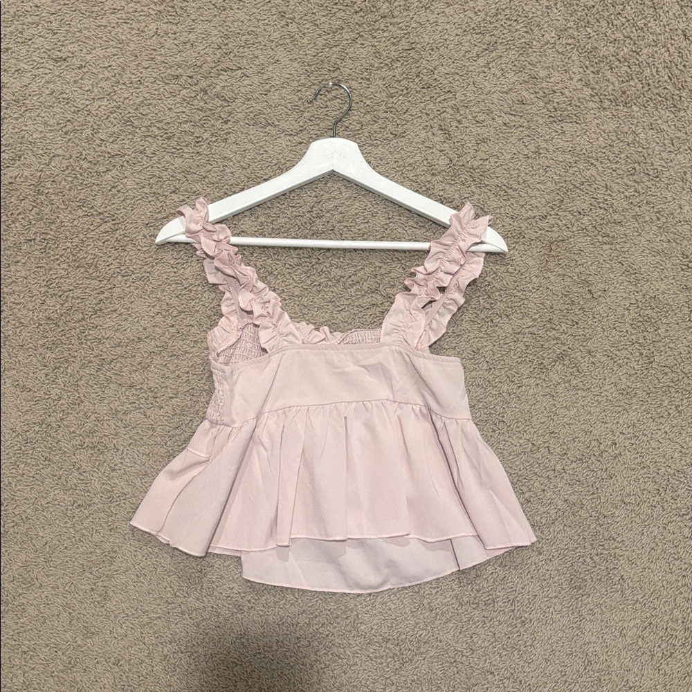 Pink Ruffled Sleeveless Top - Picture 2 of 2